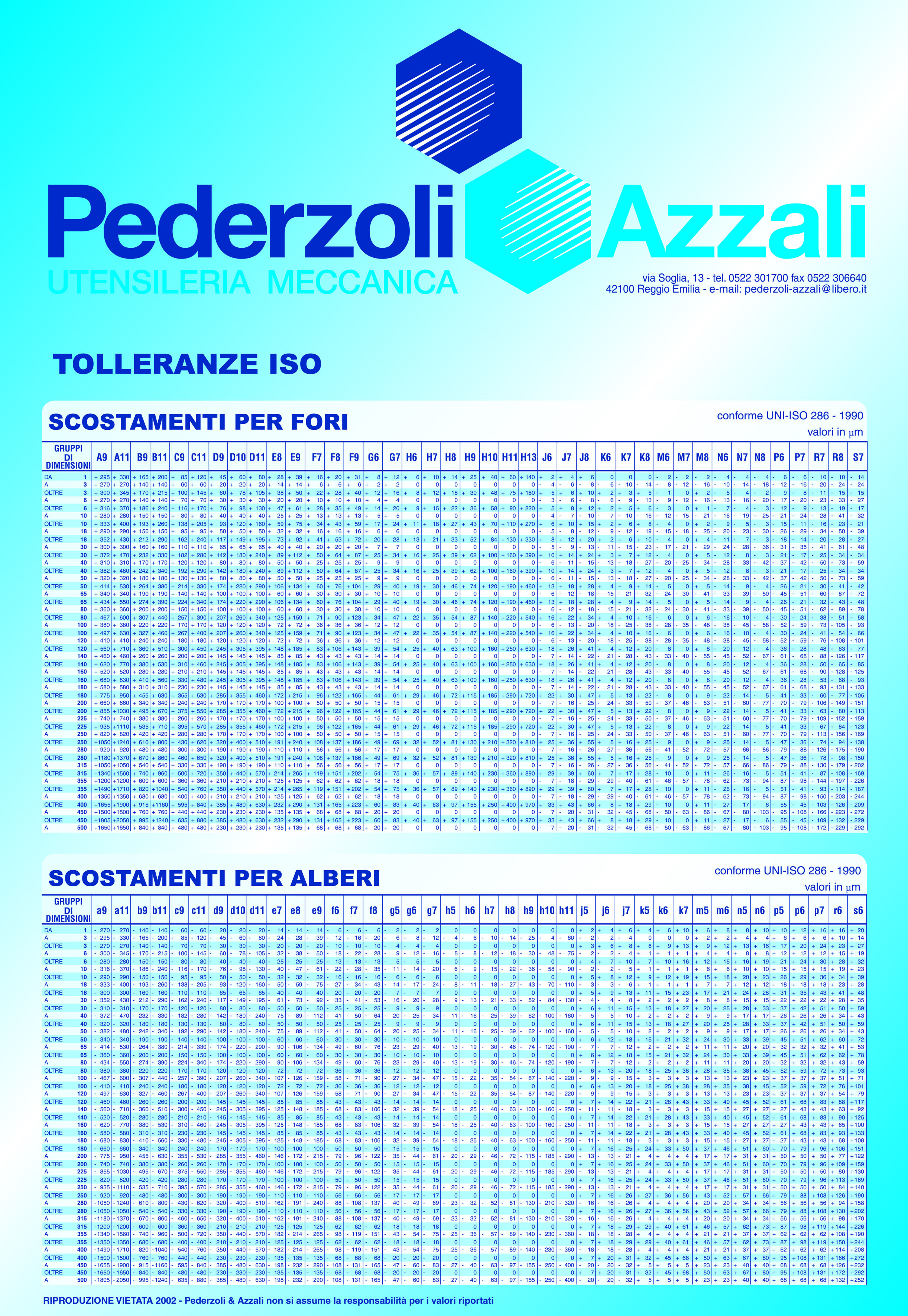 Tolleranze 70x100